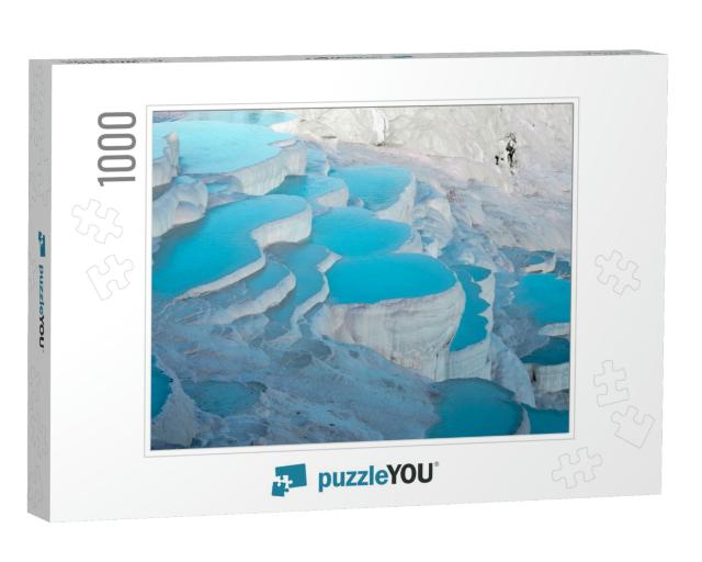 Natural Travertine Pools in Pamukkale. Pamukkale, Turkey... Jigsaw Puzzle with 1000 pieces