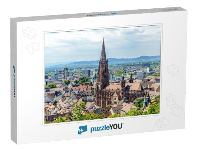 Aerial View on Freiburger Munster Muenster Cathedral Chur... Jigsaw Puzzle