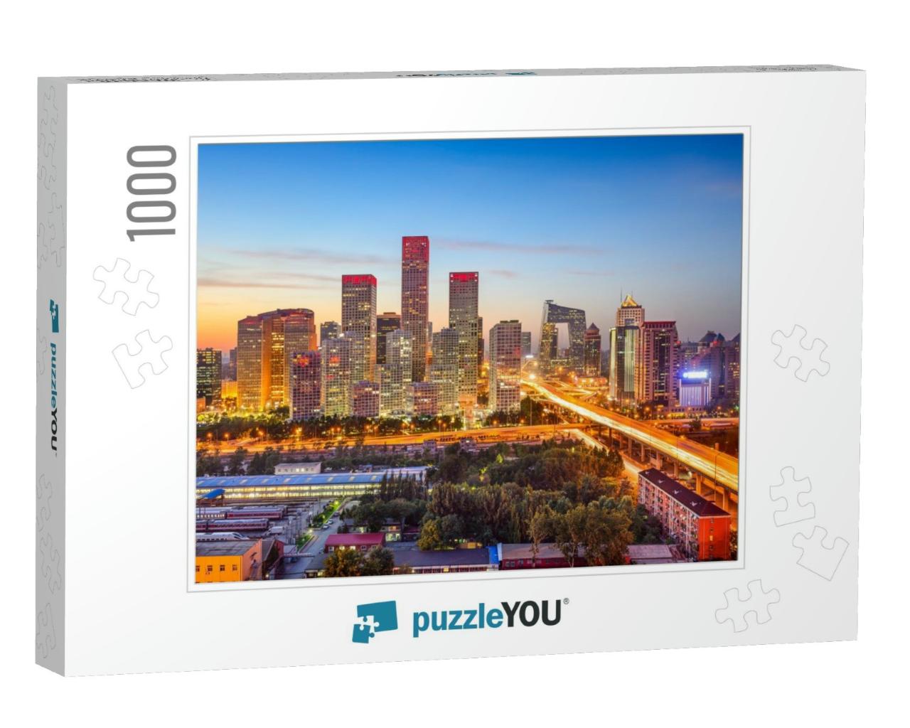 Beijing, China Cbd Skyline At Sunset... Jigsaw Puzzle with 1000 pieces