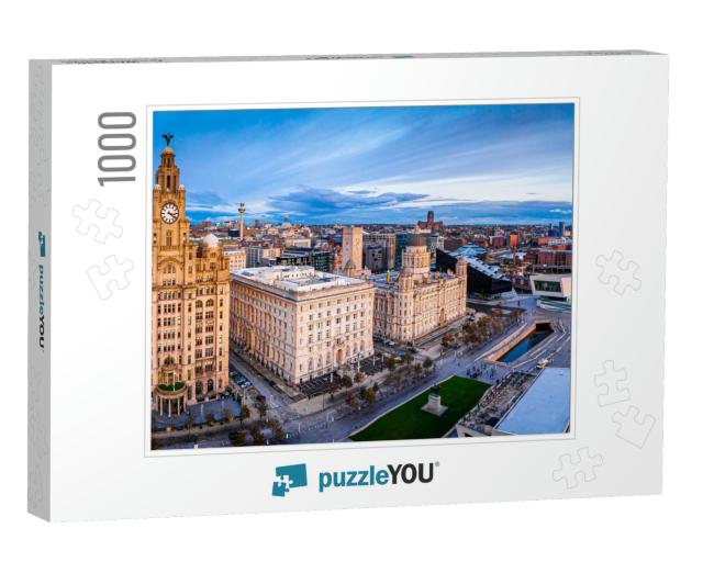 Aerial View of the City of Liverpool in United Kingdom... Jigsaw Puzzle with 1000 pieces