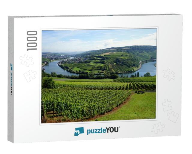 View of Mosell Valley on the Border Luxembourg & Germany... Jigsaw Puzzle with 1000 pieces