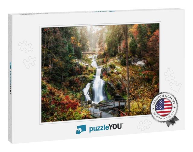 Beautiful Waterfall in the Black Forest in Triberg German... Jigsaw Puzzle