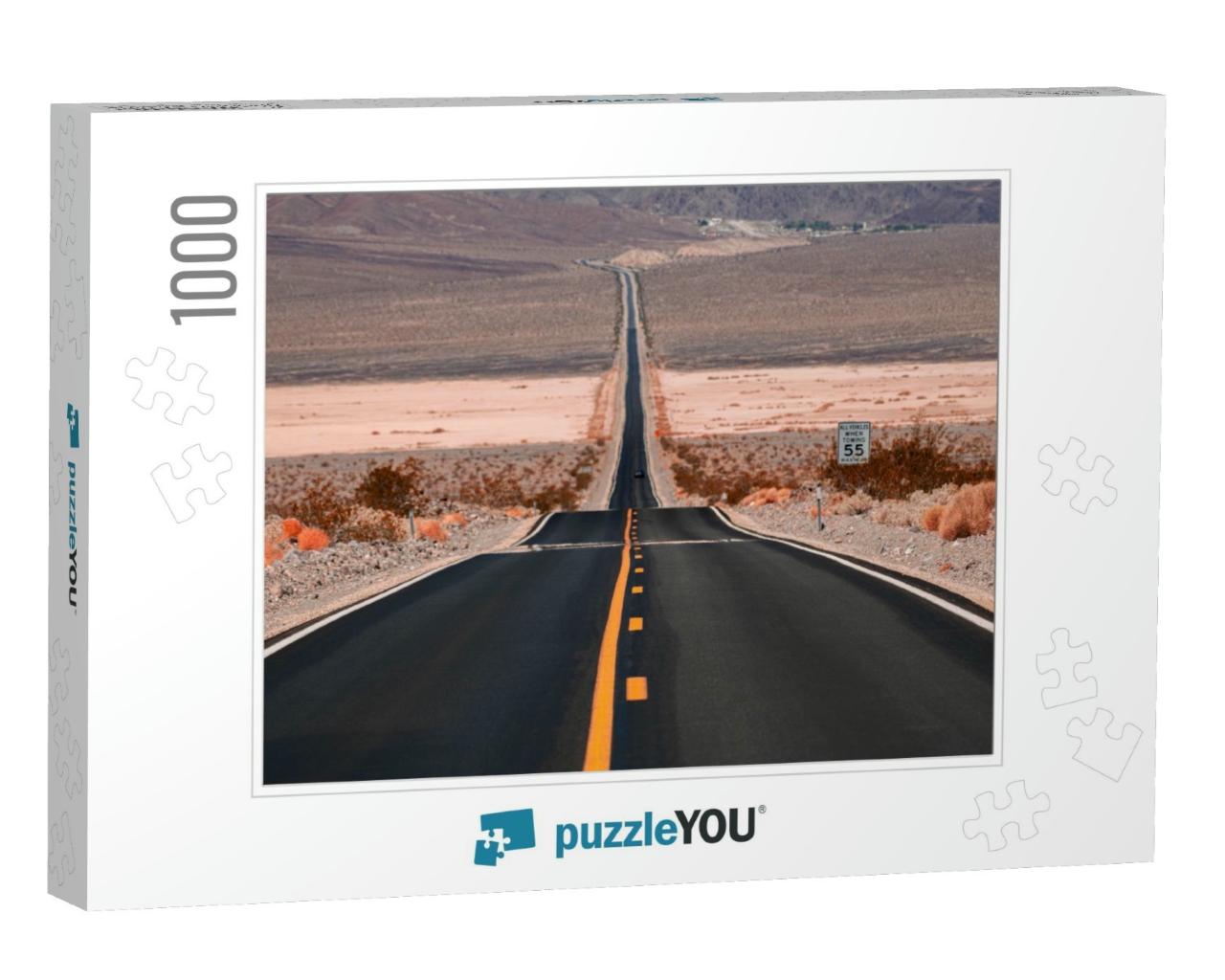 Empty Road in Death Valley National Park California... Jigsaw Puzzle with 1000 pieces