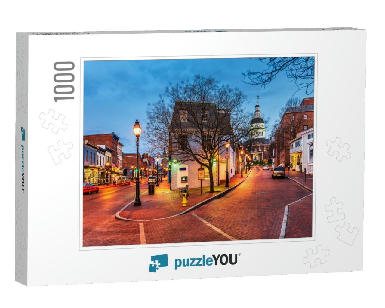Annapolis, Maryland, USA Downtown Cityscape on Main Street... Jigsaw Puzzle with 1000 pieces