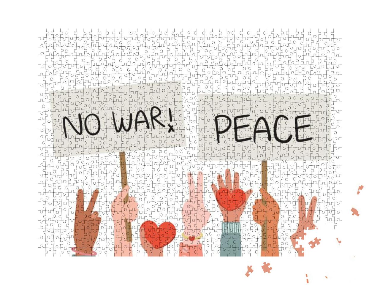 Day of Peace Background. People Concept. Against War, Vio... Jigsaw Puzzle with 1000 pieces