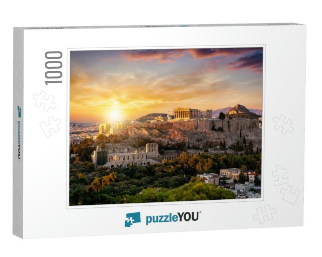 View to the Parthenon Temple At the Acropolis of Athens A... Jigsaw Puzzle with 1000 pieces