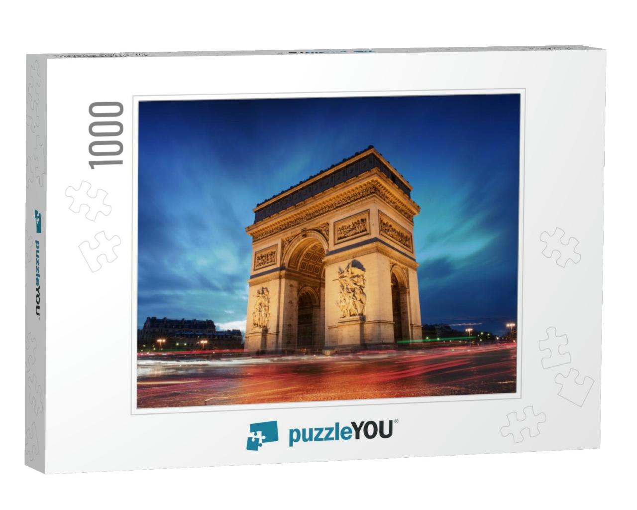 Arc De Triomphe Paris City At Sunset - Arch of Triumph... Jigsaw Puzzle with 1000 pieces