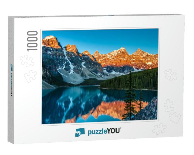 Sunrise At Moraine Lake in Banff National Park Canada, Ab... Jigsaw Puzzle with 1000 pieces