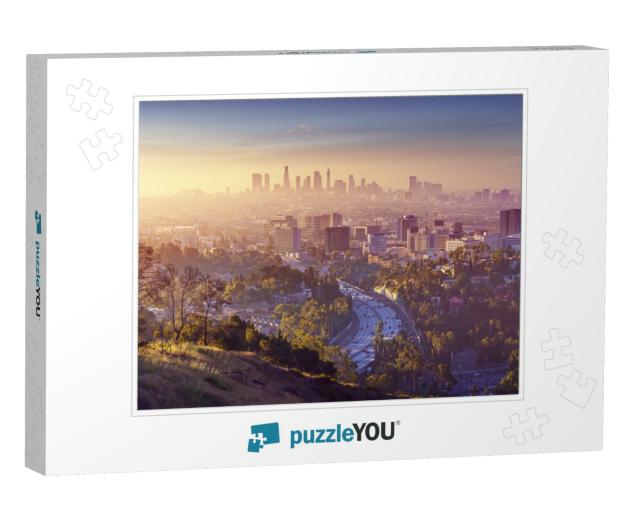 Panorama of Los Angeles At Sunrise... Jigsaw Puzzle