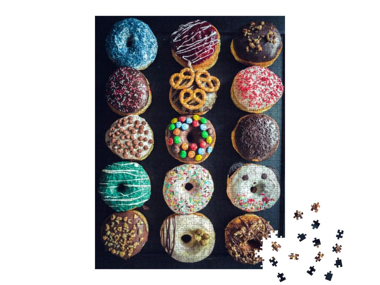 Sweet Glazed Donuts Served on the Table... Jigsaw Puzzle with 1000 pieces