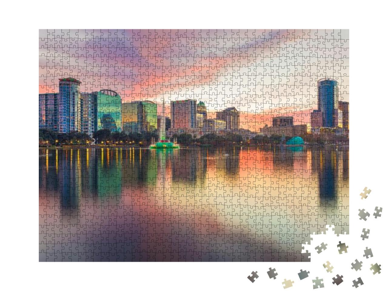 Orlando, Florida, USA Downtown City Skyline from Eola Park... Jigsaw Puzzle with 1000 pieces
