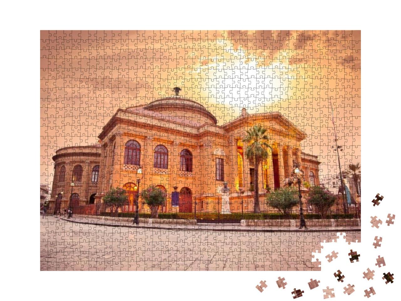 Teatro Massimo, Opera House in Palermo. Sicily, Italy. Ev... Jigsaw Puzzle with 1000 pieces