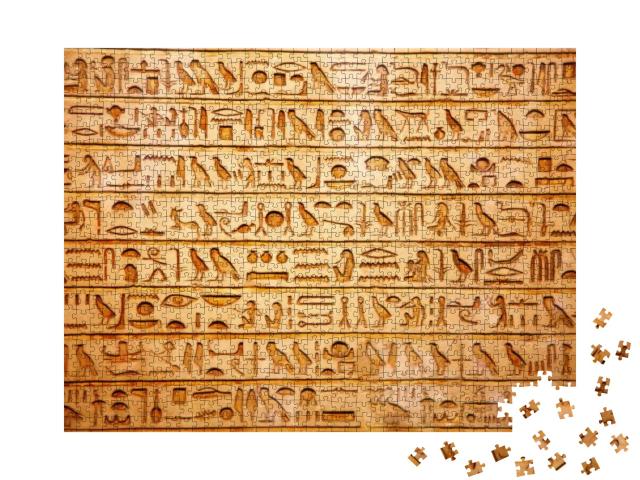 Old Egypt Hieroglyphs Carved on the Stone... Jigsaw Puzzle with 1000 pieces
