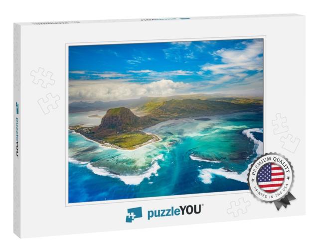 Aerial View of the Underwater Waterfall & Le Morne Braban... Jigsaw Puzzle