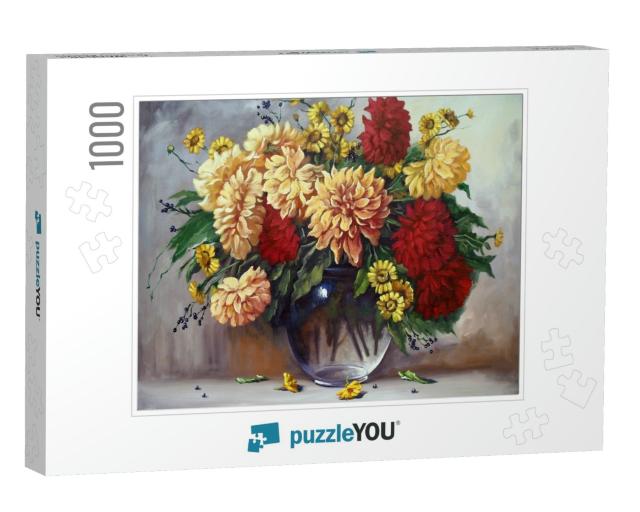 Oil Paintings Still Life, Flowers... Jigsaw Puzzle with 1000 pieces