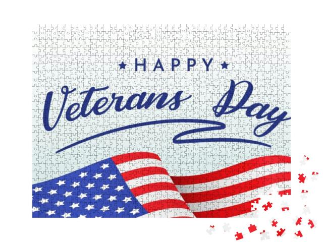 Happy Veterans Day, Banner, Poster, Card with Congratulat... Jigsaw Puzzle with 1000 pieces