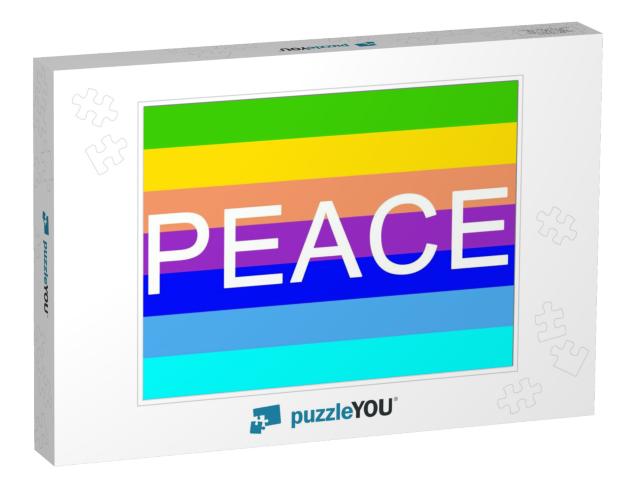 Flag with the Seven Colors of the Rainbow Symbol of Peace... Jigsaw Puzzle