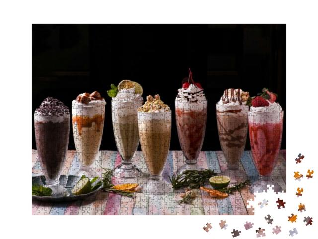 Different Milkshakes Assorted Summer Cold Milkshakes... Jigsaw Puzzle with 1000 pieces