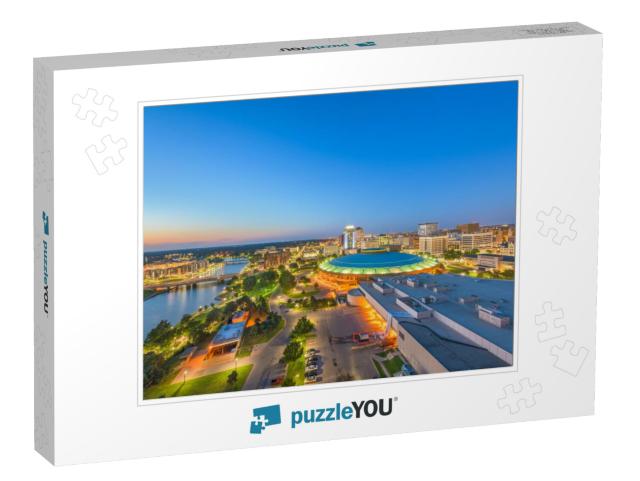 Wichita, Kansas, USA Downtown Skyline At Dusk... Jigsaw Puzzle