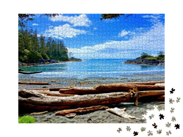 Blue Water & Skies Along the Coast of Pacific Rim Nationa... Jigsaw Puzzle with 1000 pieces