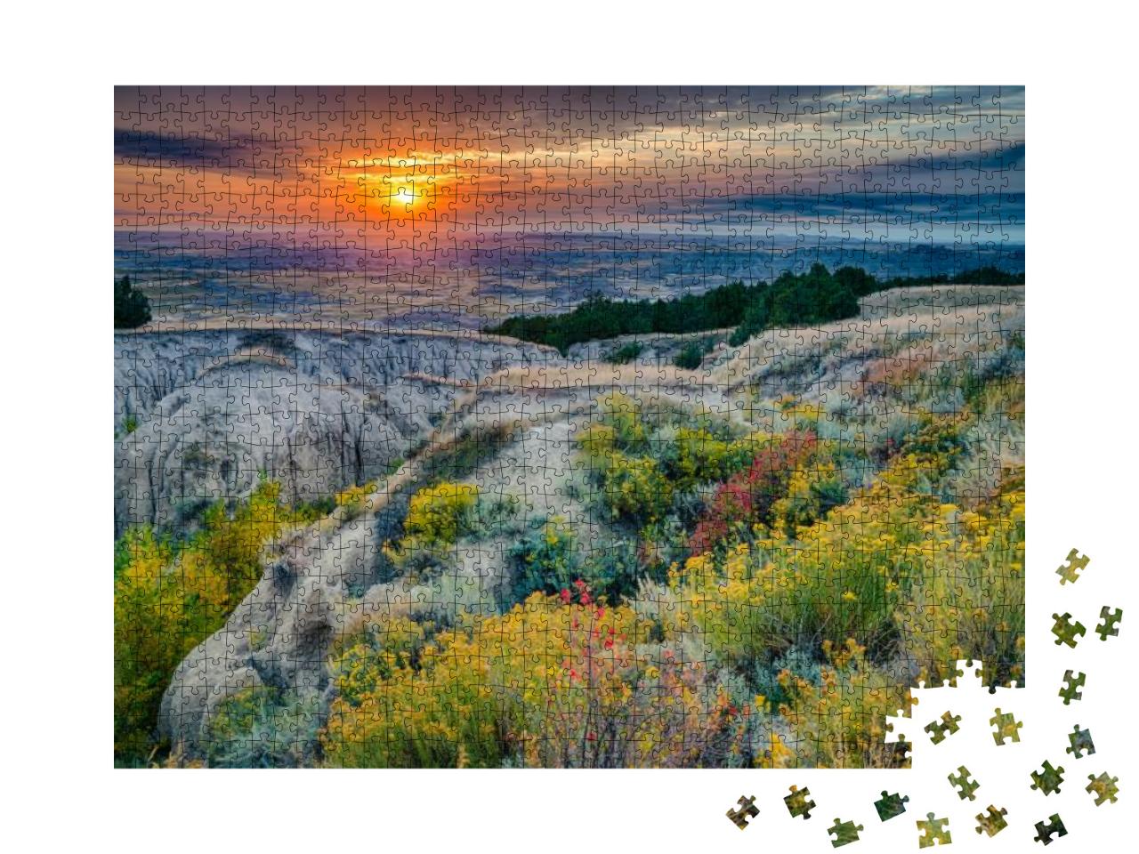 Sunrise Over Badlands National Park, South Dakota... Jigsaw Puzzle with 1000 pieces