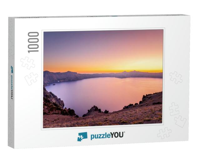 Sunset At Crater Lake National Park... Jigsaw Puzzle with 1000 pieces