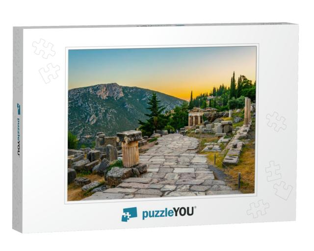 Sunset View of Athenian Treasury At the Ancient Delphi Si... Jigsaw Puzzle