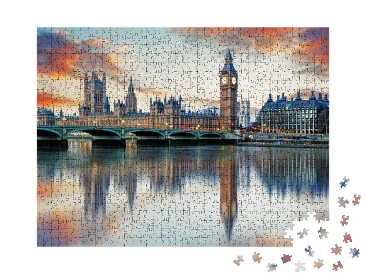 London - Big Ben & Houses of Parliament, Uk... Jigsaw Puzzle with 1000 pieces