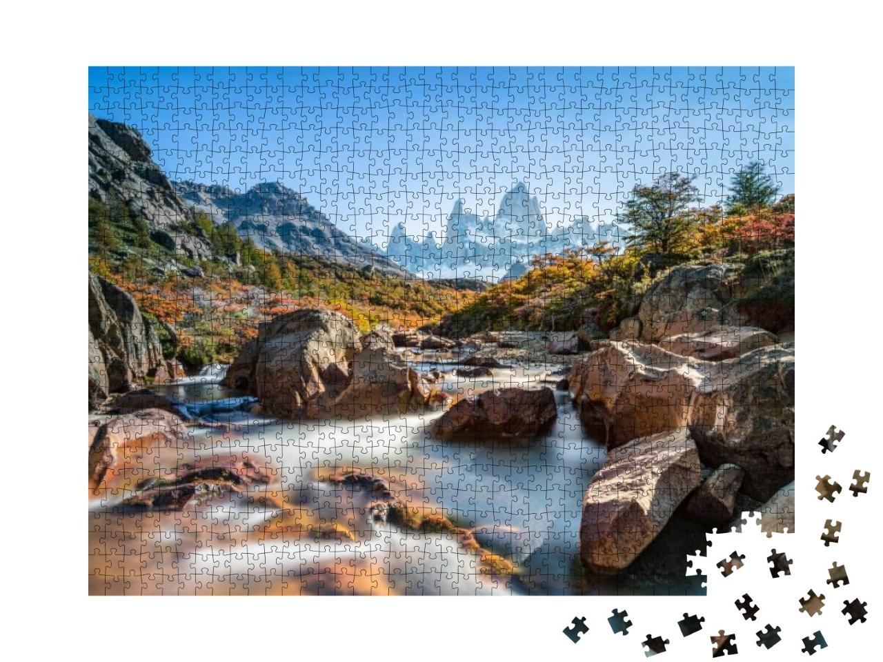 Autumn in Fitz Roy Mountain, Patagonia, El Chalten - Arge... Jigsaw Puzzle with 1000 pieces