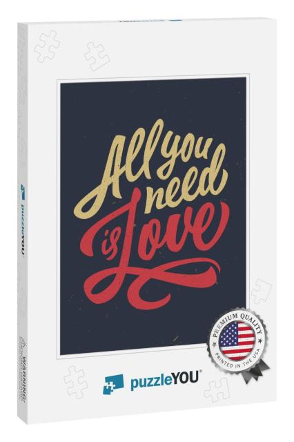 Vintage All You Need is Love Hand Written Lettering Appar... Jigsaw Puzzle