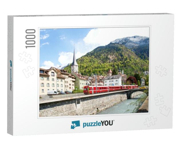 Chur, Switzerland Panorama of the Old Town by Train of th... Jigsaw Puzzle with 1000 pieces