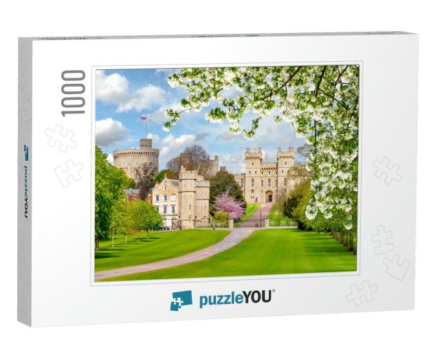 Long Walk to Windsor Castle in Spring, London Suburbs, Uk... Jigsaw Puzzle with 1000 pieces