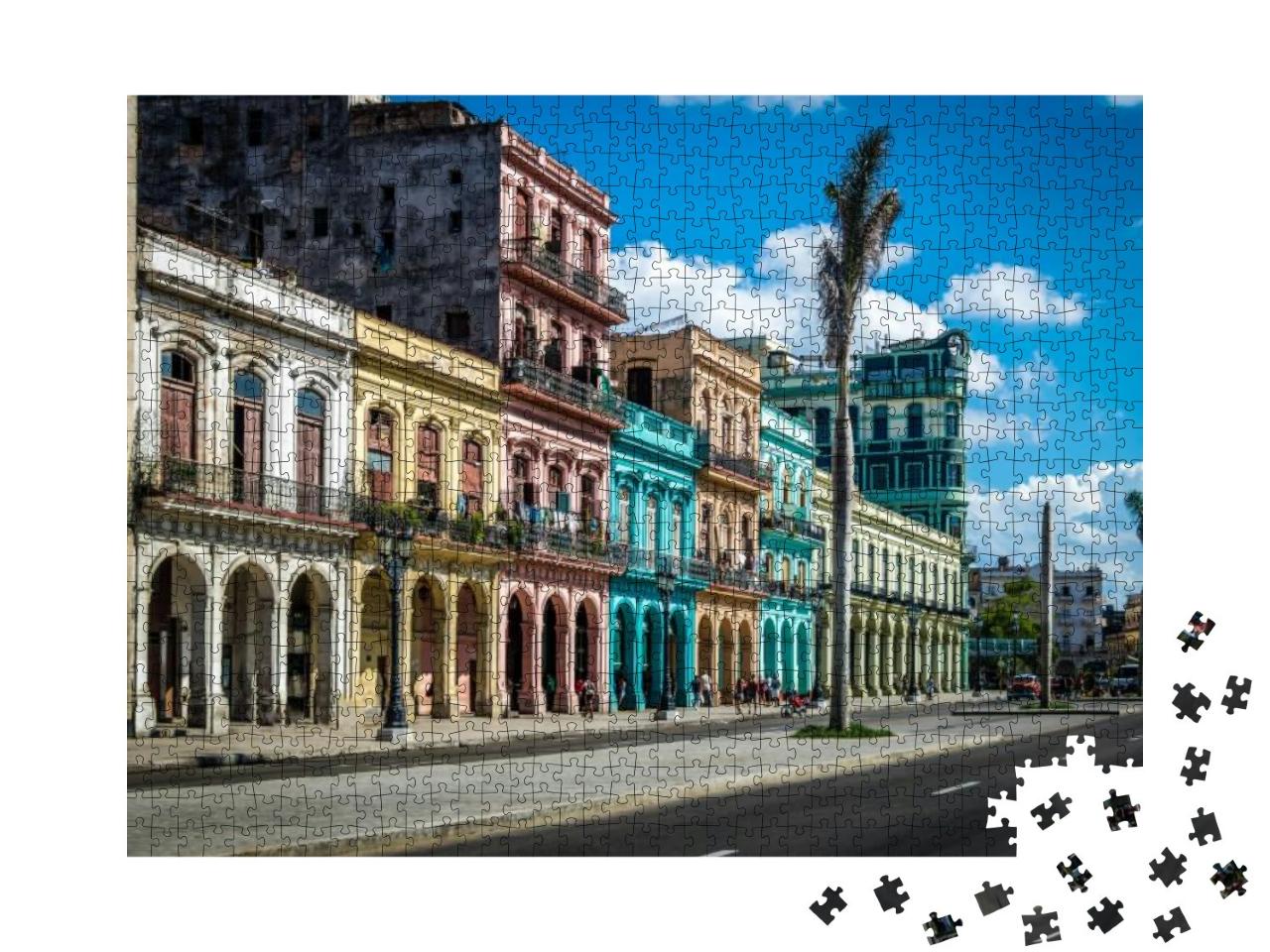 Old Havana Downtown Street - Havana, Cuba... Jigsaw Puzzle with 1000 pieces