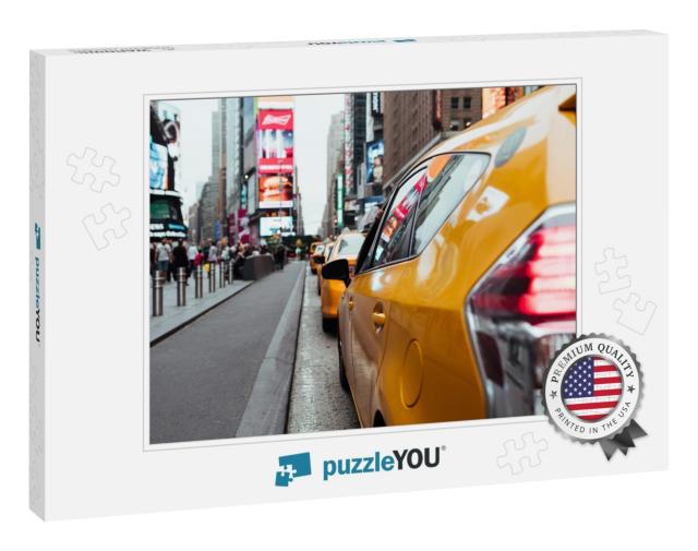 Taxi Cabs on Busy Time Square Road... Jigsaw Puzzle