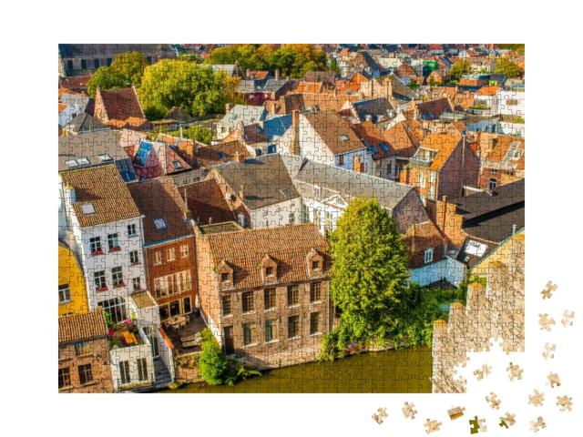 Air View of Ghent City Centrum, Belgium... Jigsaw Puzzle with 1000 pieces