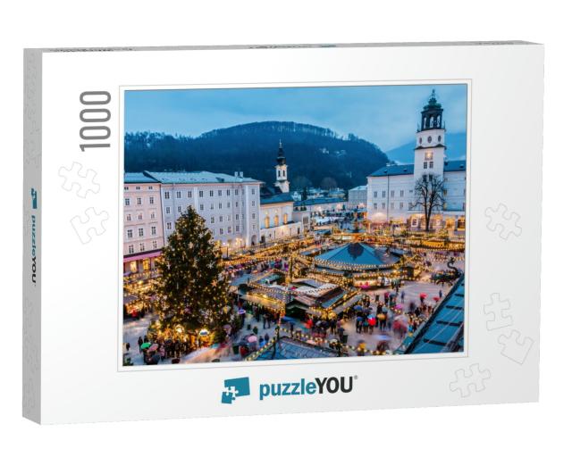 Salzburg, Austria. Christmas Market in the Old Town of Sa... Jigsaw Puzzle with 1000 pieces