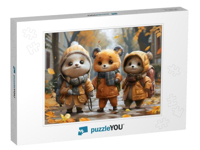 Furry Woodland Friends Look for the Bus Jigsaw Puzzle