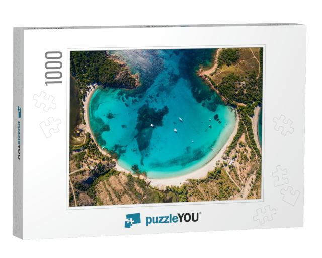 Aerial View of Rondinara Beach in Corsica Island in Franc... Jigsaw Puzzle with 1000 pieces