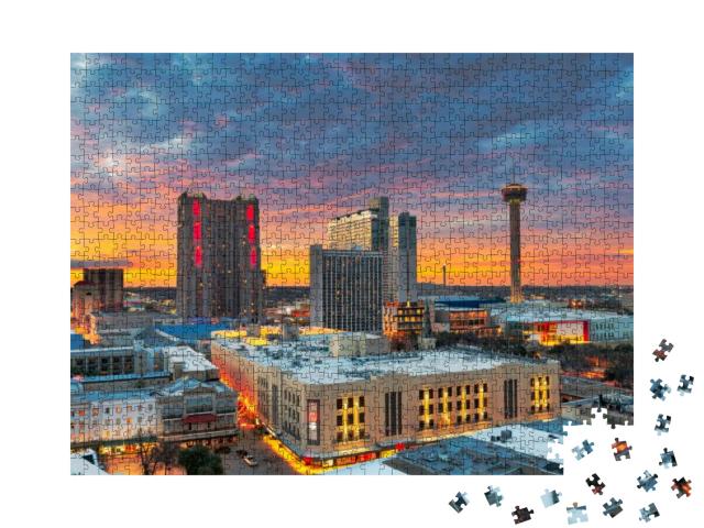 San Antonio, Texas, USA Skyline from Above At Dawn... Jigsaw Puzzle with 1000 pieces