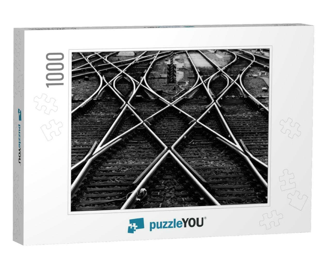 Railway Tracks with Switches & Interchanges At a Main Lin... Jigsaw Puzzle with 1000 pieces