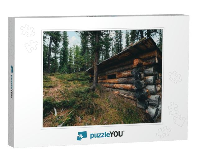 Wide-Angle Autumn Shot in a Deep Conifer Taiga Forest of... Jigsaw Puzzle