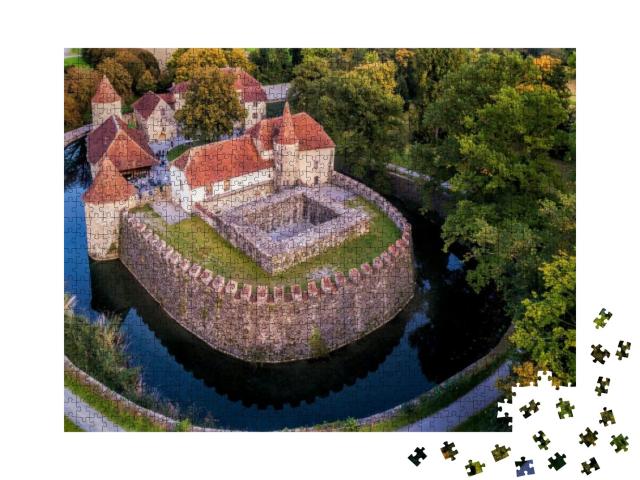 The 13th Century Castle Wasserschloss Hallwyl in Aargau... Jigsaw Puzzle with 1000 pieces