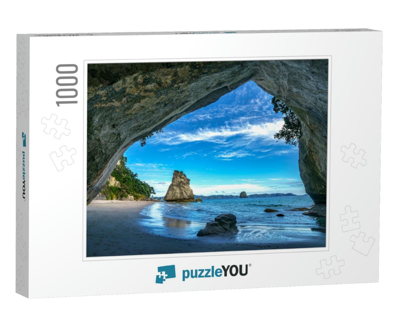 View from the Cave At Cathedral Cove Beach, Coromandel, N... Jigsaw Puzzle with 1000 pieces