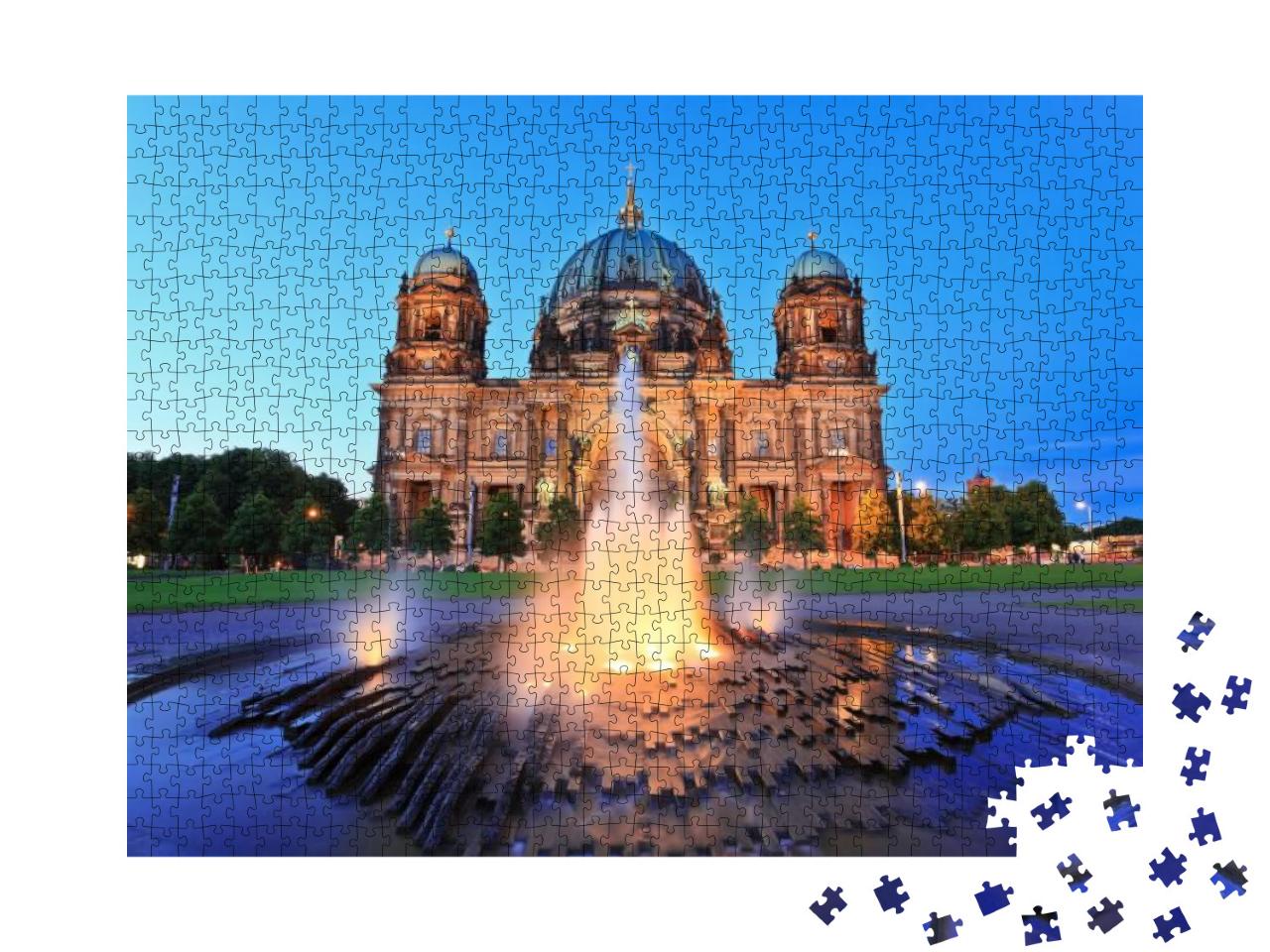 Berlin Cathedral or Berliner Dom At Night, Berlin, German... Jigsaw Puzzle with 1000 pieces