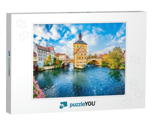 Old Town Bamberg in Bavaria, Germany. Romantic Historical... Jigsaw Puzzle