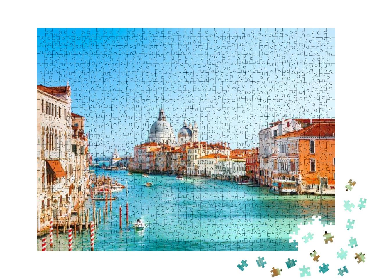 View of Grand Canal & Basilica Santa Maria Della Salute i... Jigsaw Puzzle with 1000 pieces