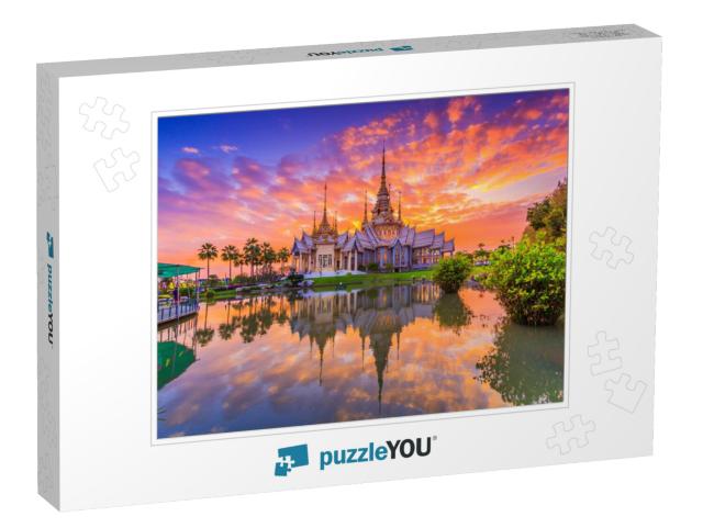 Landmark Wat Thai, Sunset in Temple At Wat None Kum in Na... Jigsaw Puzzle