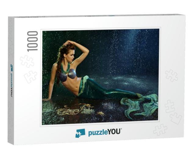 Young Beautiful Girl At the Image of Mermaid... Jigsaw Puzzle with 1000 pieces