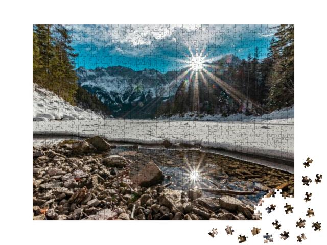 The Wonderful Eibsee Lake Eibsee in Bavaria, Germany, wit... Jigsaw Puzzle with 1000 pieces