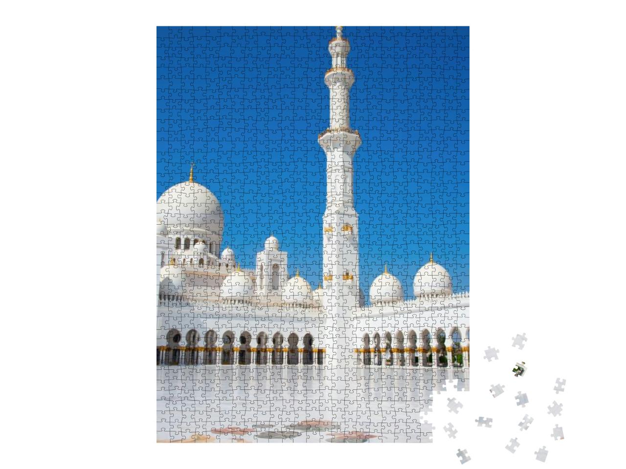 Famous Sheikh Zayed Mosque in Abu Dhabi, United Arab Emir... Jigsaw Puzzle with 1000 pieces